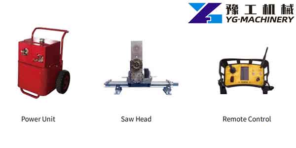 parts of the hydraulic wall saw