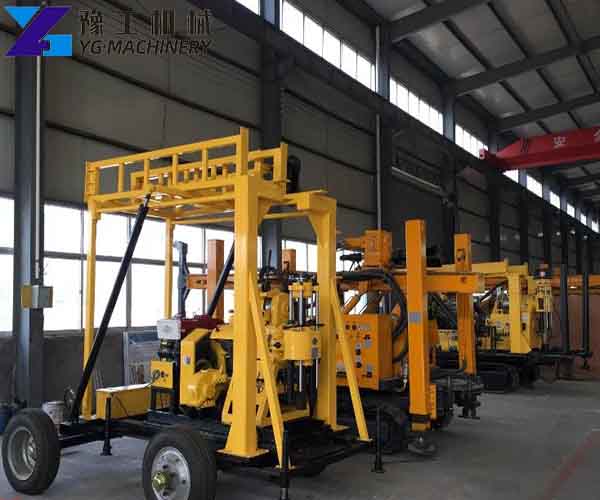 trailer-mounted hydraulic drilling machine in factory