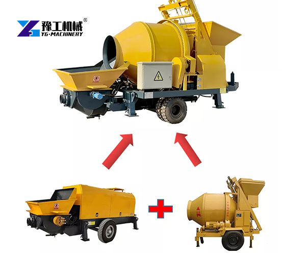 integrated mini concrete mixing and pumping machine