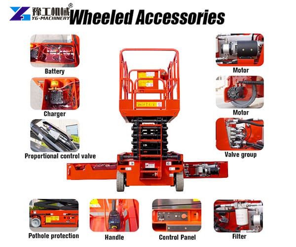 accessories of the wheeled mobile scissor lift platform