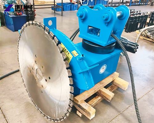 excavator mounted concrete saw ready for shipment in factory