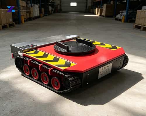 electric transfer cart on factory floor for material transport